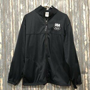 Team USA Olympic Committee Warm Up Track Jacket Mens L Full Zip Blue